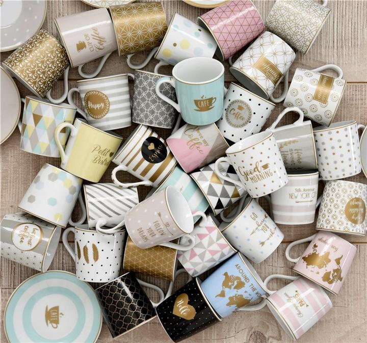 Actual product image Easy Life Coffee Mania Set of 4 Coffee Mugs in GB, "Home",300ml (300 ml, 4 x)