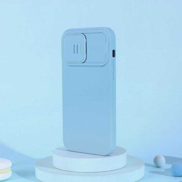 Image du produit Nillkin CamShield Magnetic Silicone Case for iPhone 14 Pro Max Magnetic MagSafe Cover with Camera Cover Bleu (Apple iPhone 14 Pro Max)