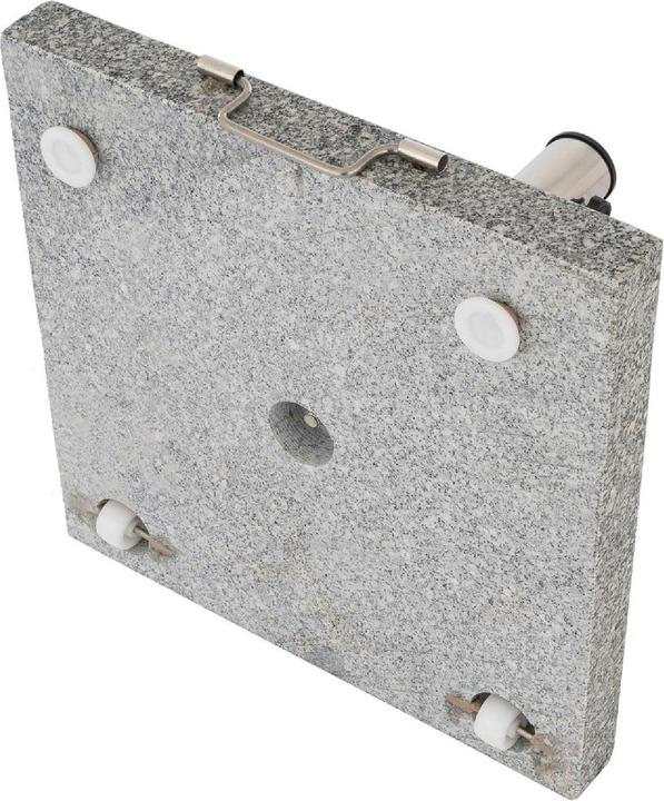Produktbild VCM Sonnenschirmständer 30kg Granit poliert grau eckig Edelstahl 45 x45 cm Griff