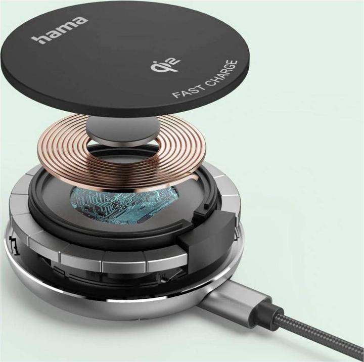 Actual product image Hama Kabelloses Qi2-Ladegerät, induktiv Schnellladen am Schreibtisch etc., 15 W (15 W)