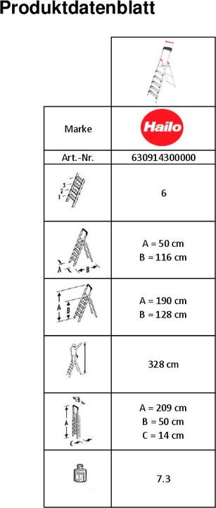 Actual product image Hailo Household ladder L95 HB Standardline (190 cm)
