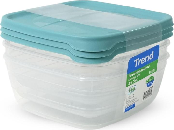 Hobby 3er-Set Frischhaltedosen Meal-Prep-Boxen Aufbewahrungsdosen Dosen (0.90 l)