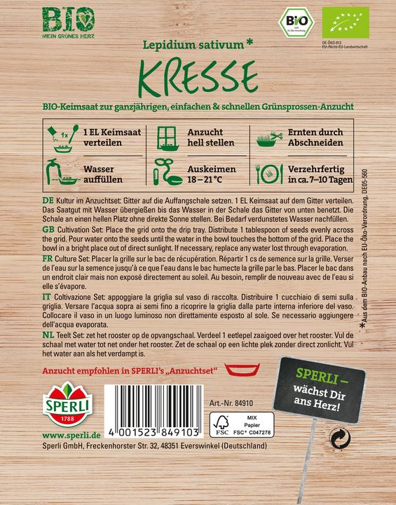 Actual product image Sperli Organic sprouts cress (Seedlings)