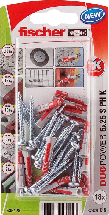 Immagine prodotto Fischer SB Tappo in nylon Duopower con vite (18 pz.)