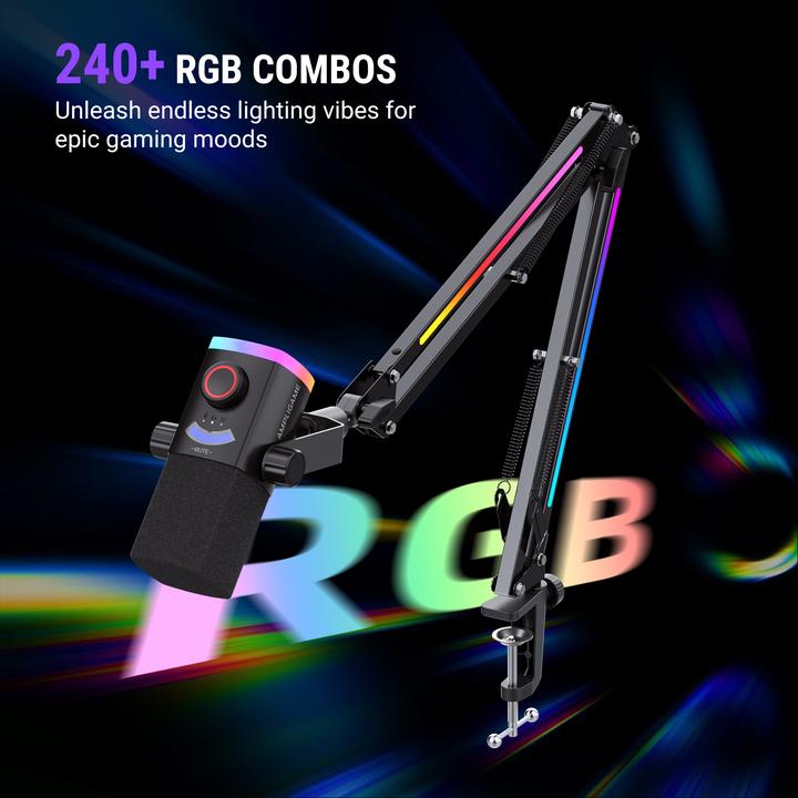 Produktbild Fifine AM8 ProT RGB Gaming Mikrofon inkl. RGB Mikrofonarm