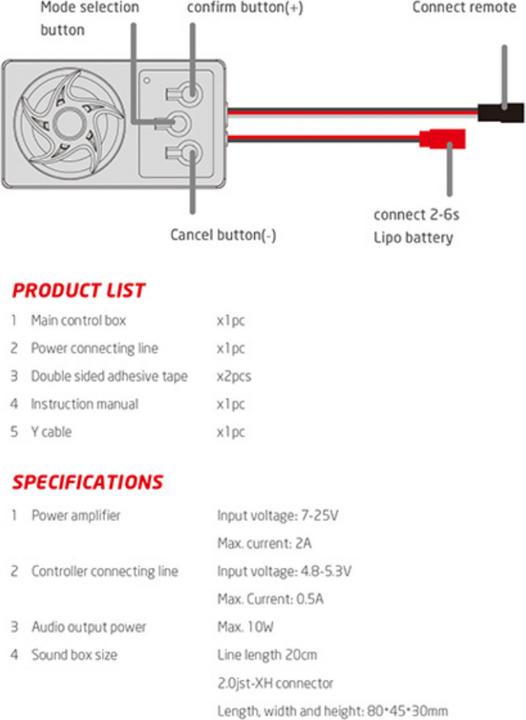 Actual product image G.T. Power Real Car Engine Sound Simulator for RC Cars