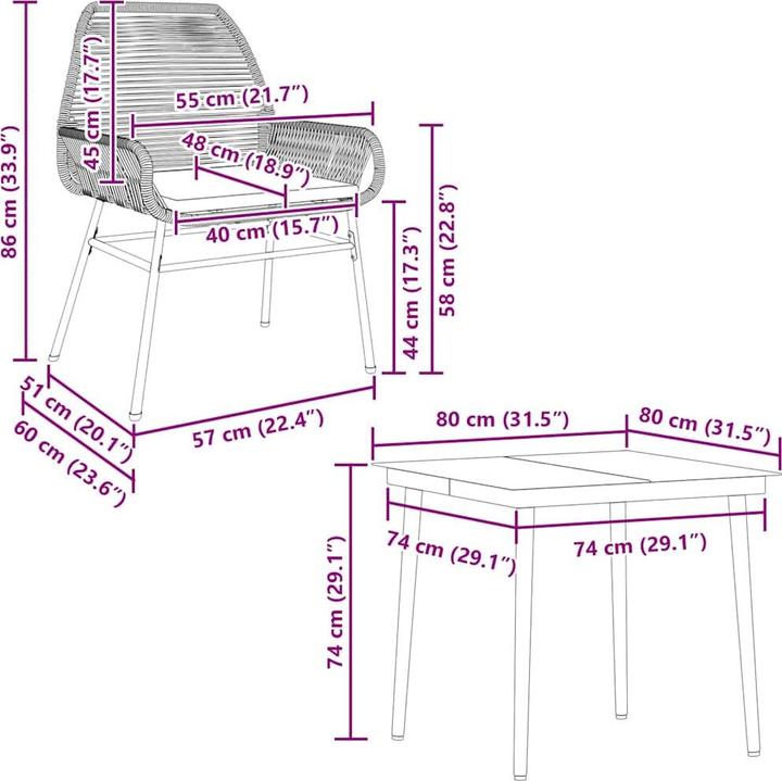 Produktbild vidaXL Garten Essgruppe