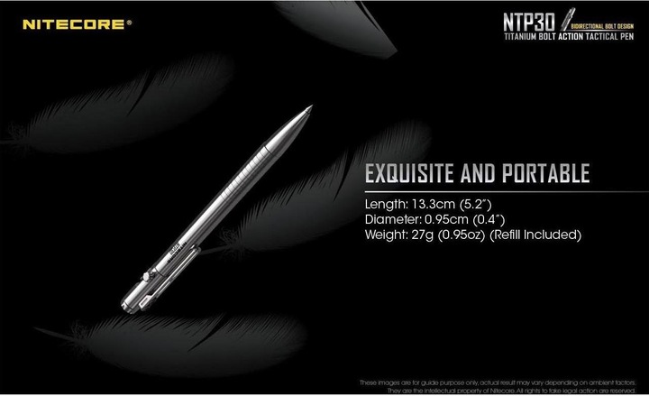 Actual product image Nitecore Titanium Pen NTP30 (Silver, 1 x)
