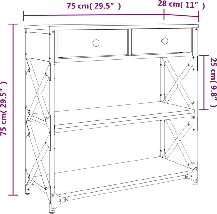 Produktbild vidaXL Ginette (75 x 28 x 75 cm)