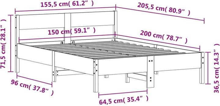 Image du produit vidaXL Bettgestell (150 x 200 cm)