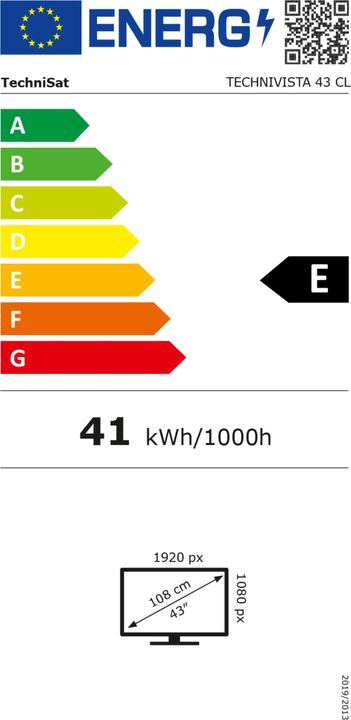 Energy Label TechniSat Technivista 43 cl (43", LCD, Full HD)