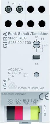 Actual product image Gira Wireless switching/push-button actuator 1f REG eNet 543300 (Switch actuator)