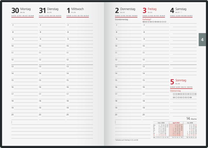 Image du produit rido/idé Wochenkalender Modell futura 2, Kunstleder-Einband Trend: Iridescent 2026 (148 x 208 mm, Allemand)