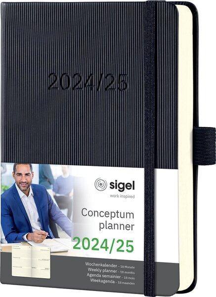 Produktbild Sigel Wochenkalender Conceptum 2024/2025 (DE/EN/FR/NL) black (108 x 151 mm, Deutsch, Französisch, Niederländisch, Englisch)