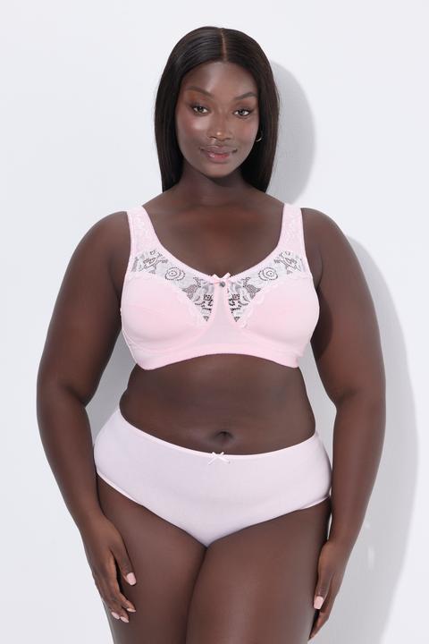 Actual product image Ulla Popken Lace Inset Wirefree Kelly Fit Support Bra (100 E)