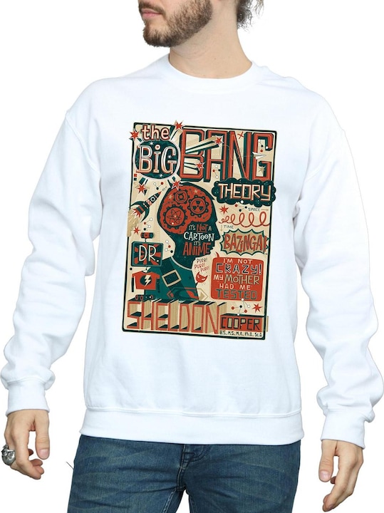 Actual product image Big Bang Theory Mens Infographic Poster Cotton Sweatshirt (3XL)
