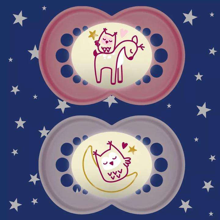 Image du produit MAM Sucette Night 6-16 mois Girl 2pcs (2 x, 6 - 16 M.)