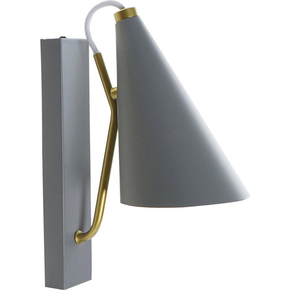 DKD Home Decor, Lampada da tavolo, Desk lamp Blue Metal Golden (12 x 25 x 29 cm)