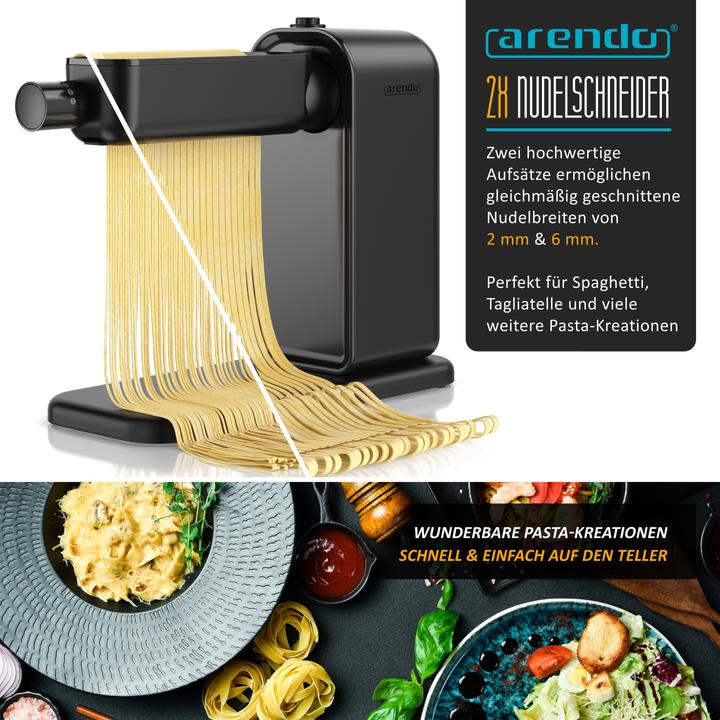 Actual product image Arendo Elektrische Nudelmaschine, Pasta Maker, 5 Stärken, 120 W, Nudelwalze und 2x Pasta-Schneideinsätze