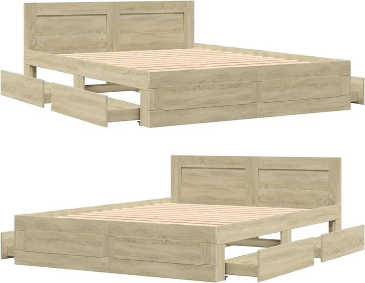 Actual product image VidaXL Bed frame with headboard (150 x 200 cm)
