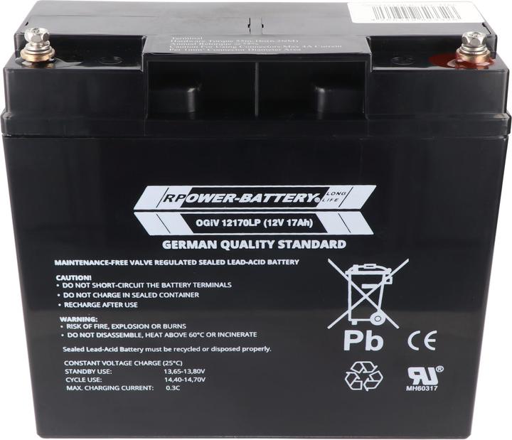 Produktbild RPower OGiV12170LP 12V 17Ah Bleiakku AGM Blei Gel Akku (12 V, 17 Ah)
