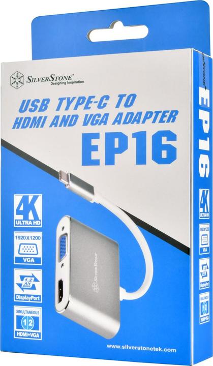 Produktbild Silverstone Technology SilvStone SST-EP16C silber/weiss Zum (HDMI, USB 3.1, VGA, 10 cm)