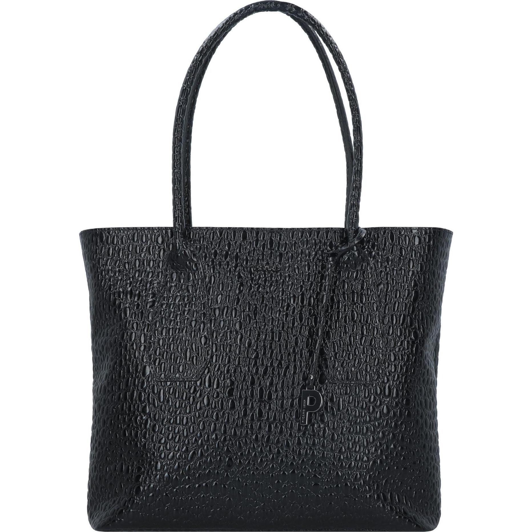 Picard, Tasche, Aleganto Shopper Tasche Leder 40 cm, Schwarz, (15 l)
