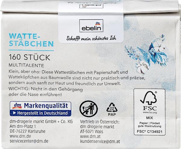 Produktbild dm ebelin Wattestäbchen