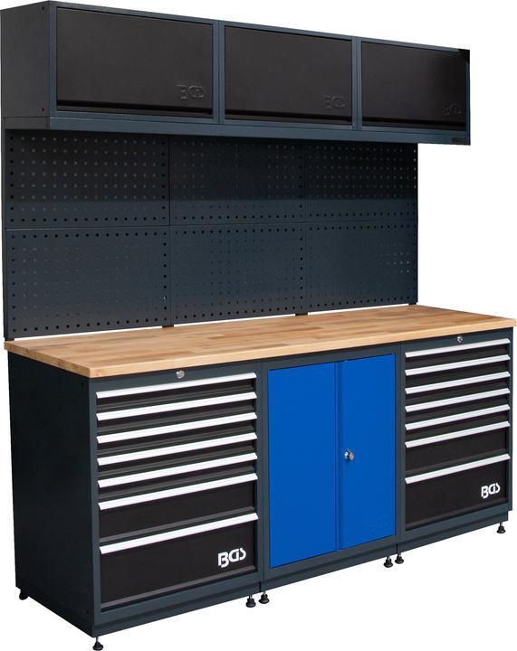 Actual product image BGS Wall unit system | starter pack | wood | 3 modules (195 cm, 202.50 cm)