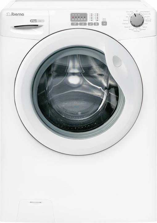Iberna IB 128DE-11 Waschmaschine Freie Aufstellung Frontlader 8 kg 1200 U/min D Weiss (8 kg, Links)