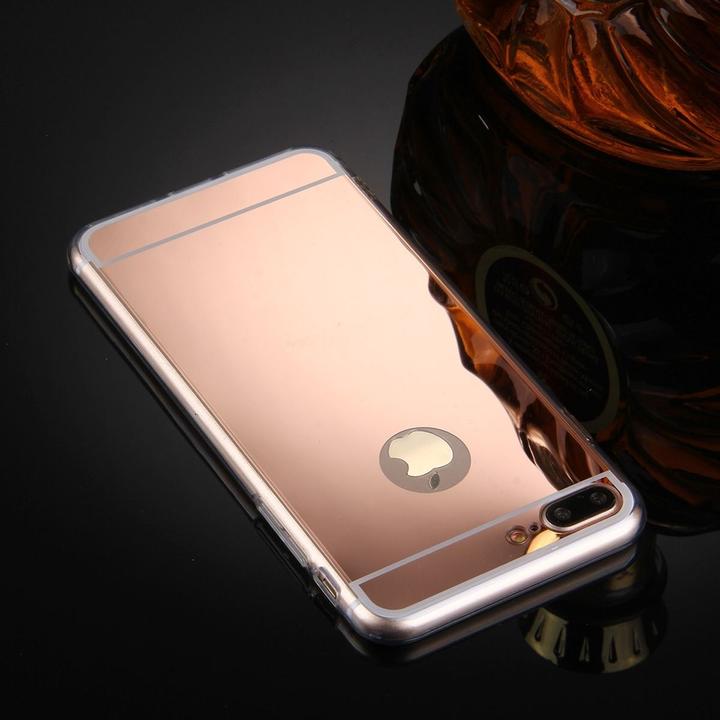 Produktbild König Design Apple iPhone 8 Plus Handy Hülle Spiegel Mirror Soft Case Schutz Cover Rose Gold (Apple iPhone 8 Plus)