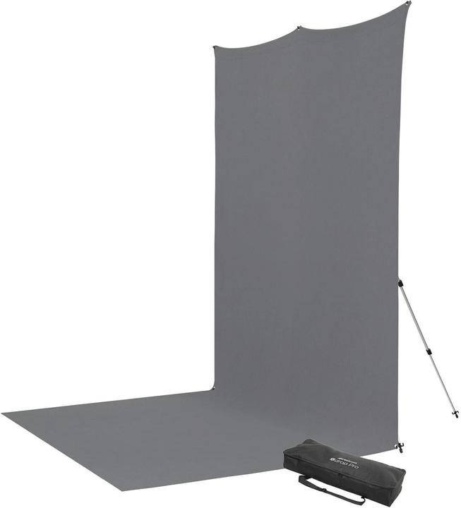 Actual product image Westcott X-Drop Pro - Neutral Gray (8' x 13') Neutral Gray Backdrop Sweep, 2.4x4m (243.80 cm)