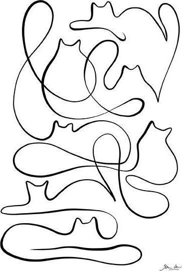 Immagine prodotto Universal Textiles Stampa della sagoma di un gatto (40 x 50 cm)