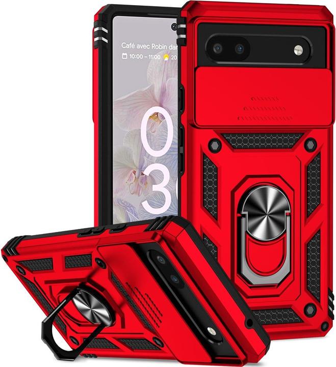 Produktbild König Design Hülle Handy Schutz für Google Pixel 6a Case Cover Halter Ring Etuis Bumper Neu (Google Pixel 6a)