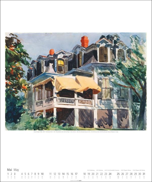 Produktbild Edward Hopper Kalender 2026 (46 x 55 cm)