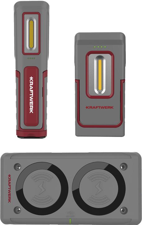 Produktbild Kraftwerk 2 LED-Handlampen (WI300/WI600) + Wireless-Ladegerät (5700 lm)