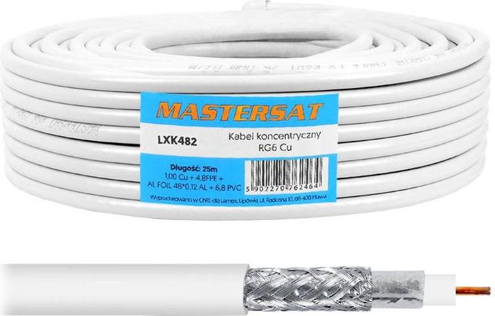 Actual product image Lasmex Coaxial cable 1Cu 48x0,12AL 25m (77 dB, Satellite cable)