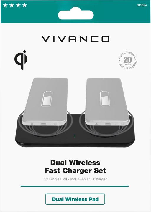Actual product image Vivanco Wireless/Induction Charger (30 W)