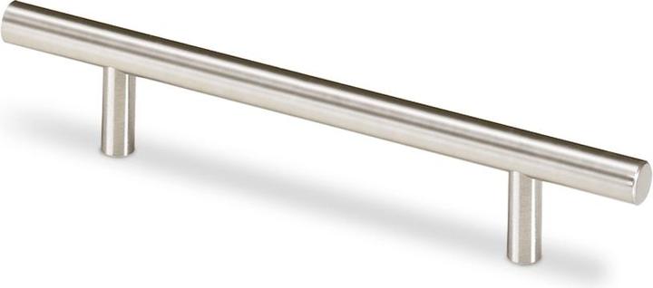 Actual product image Hettich Furniture handle Salvia brushed stainless steel 128 mm Ø 10 mm