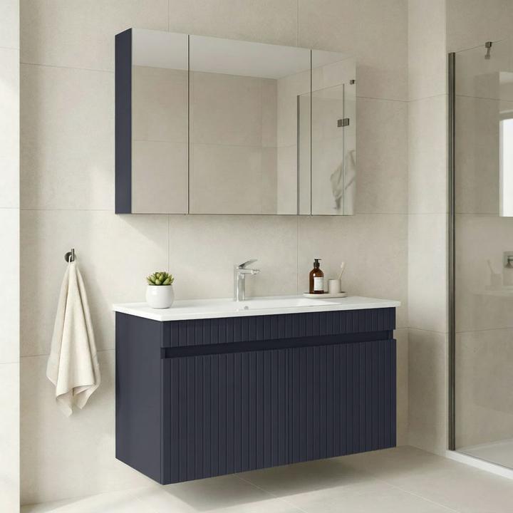 Produktbild Homitis Tivoli 100 Bathroom Cabinet With Sink & Mirror Set (2 Pieces)