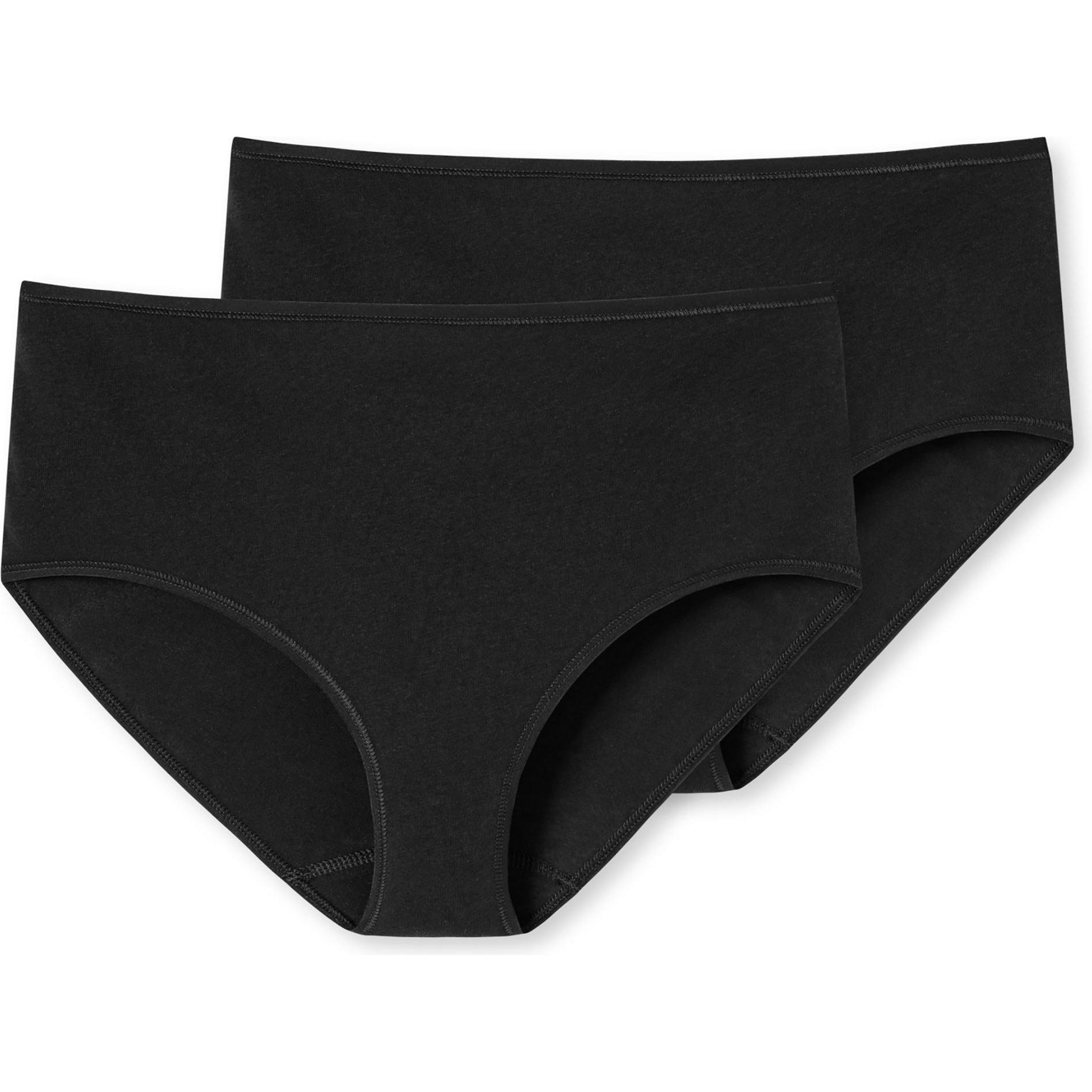 Schiesser, Damen, Unterhosen, 2er Pack 95/5 Organic Cotton Midi-Slip, Schwarz, (46, 2er Pack)