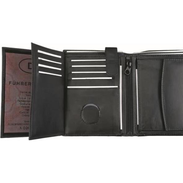 Alassio, Portemonnaie, Kombibörse Hochformat 9,8x12x2cm Leder schwarz, Schwarz
