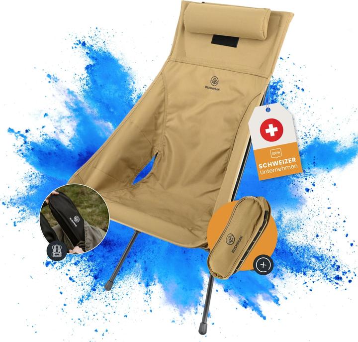 Bushpeak Chaise de camping ultralégère Grande