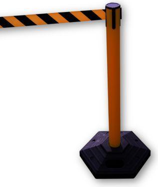 Actual product image RS PRO Retractable Barrier Post Safety Barrier, H.Barr. 980mm L.Tape 3m