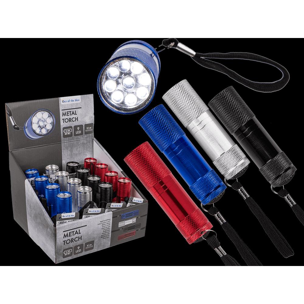 Out of the blue, Schlüsselanhänger, Taschenlampe 9 LED sort., Mehrfarbig