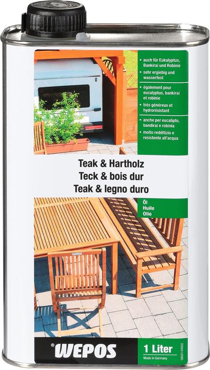 Immagine prodotto Wepos Olio per teak e legno duro (Trasparente, 1 l)