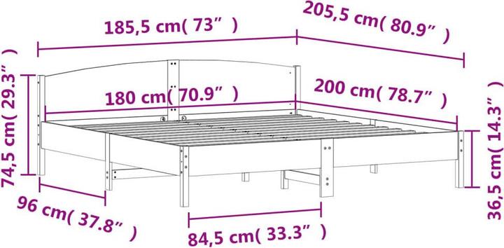 Image du produit vidaXL Bettgestell (180 x 200 cm)
