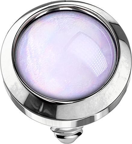 Image du produit Star Piercing Dermal Anchor argenté avec pierre époxy violette (sans laiton, Acier chirurgical 316L)