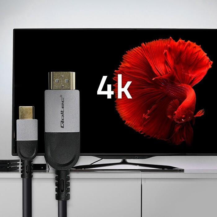 Immagine prodotto Qoltec USB-C zu HDMI 4K Kabel 60Hz 32AWG 2m (2 m)