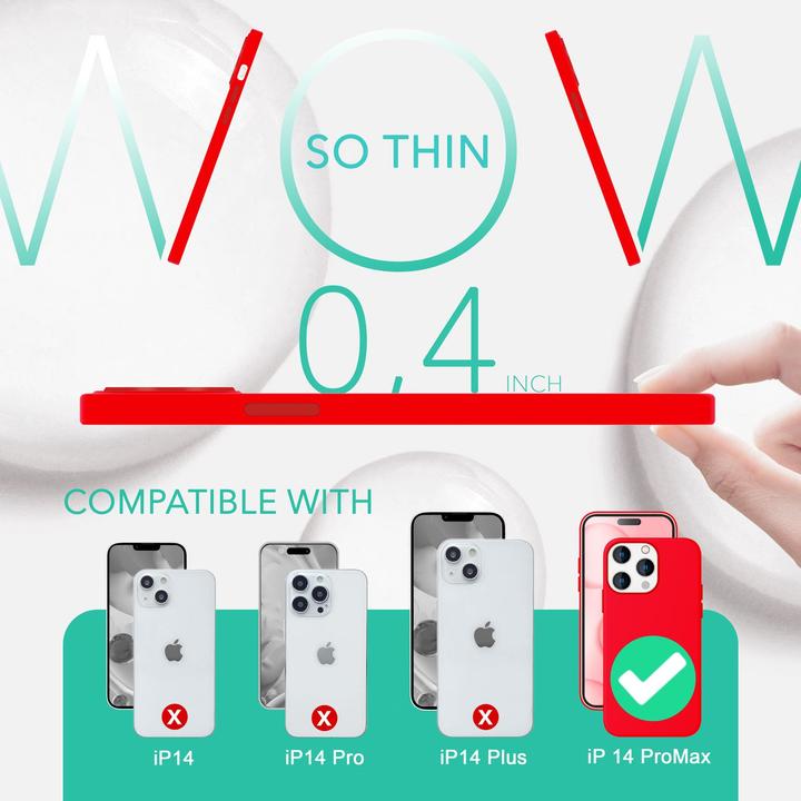 Image du produit Nalia Liquid Silicone Housse avec fonction MagSafe & 2x verre de protection d'écran (Apple iPhone 14 Pro Max)